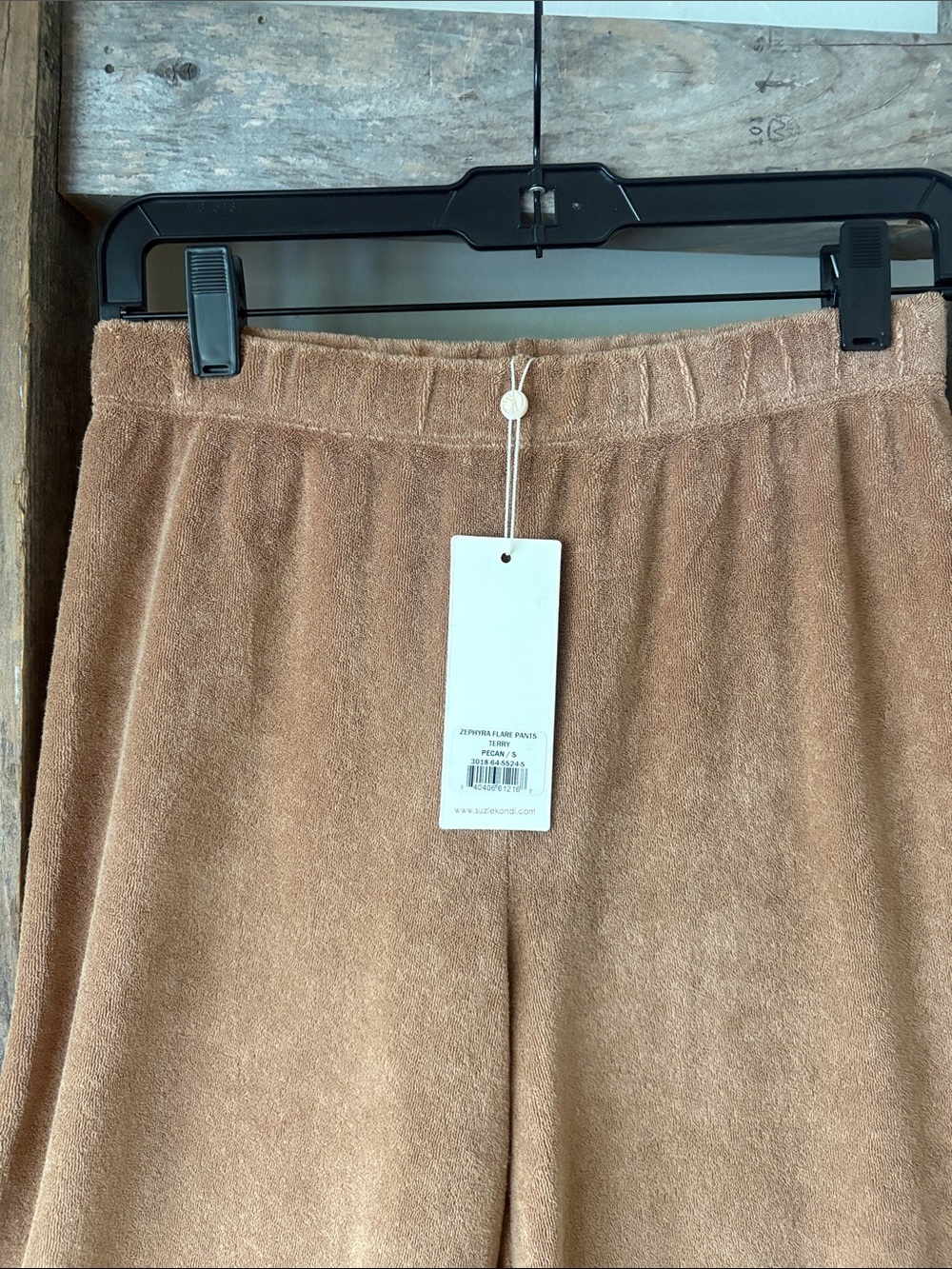 NEW SUZIE KONDI zephyra flare terry pants in pecan size small - Picture 8 of 10
